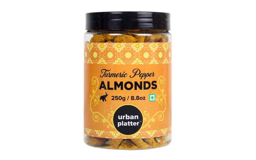 Urban Platter Turmeric Pepper Almonds    Plastic Jar  250 grams